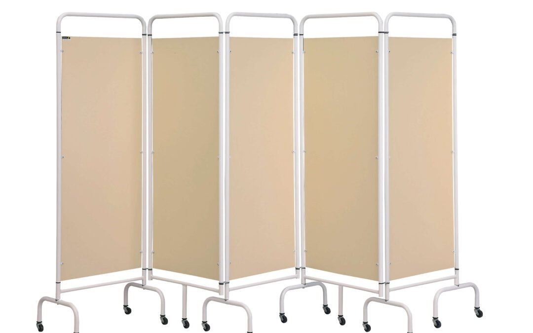 Mobile Folding Ward Screens – 5 Panel, Beige